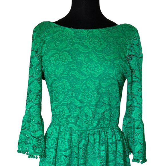 GB Brand Green Lace Romper Shorts High-Rise Polyester Blend Junior's Size L-READ - Picture 3 of 16